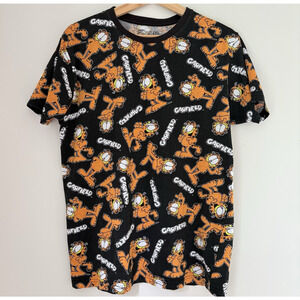 Nickelodeon Garfield All-Over Print Graphic Tee Cotton Size S Nostalgic Cartoon